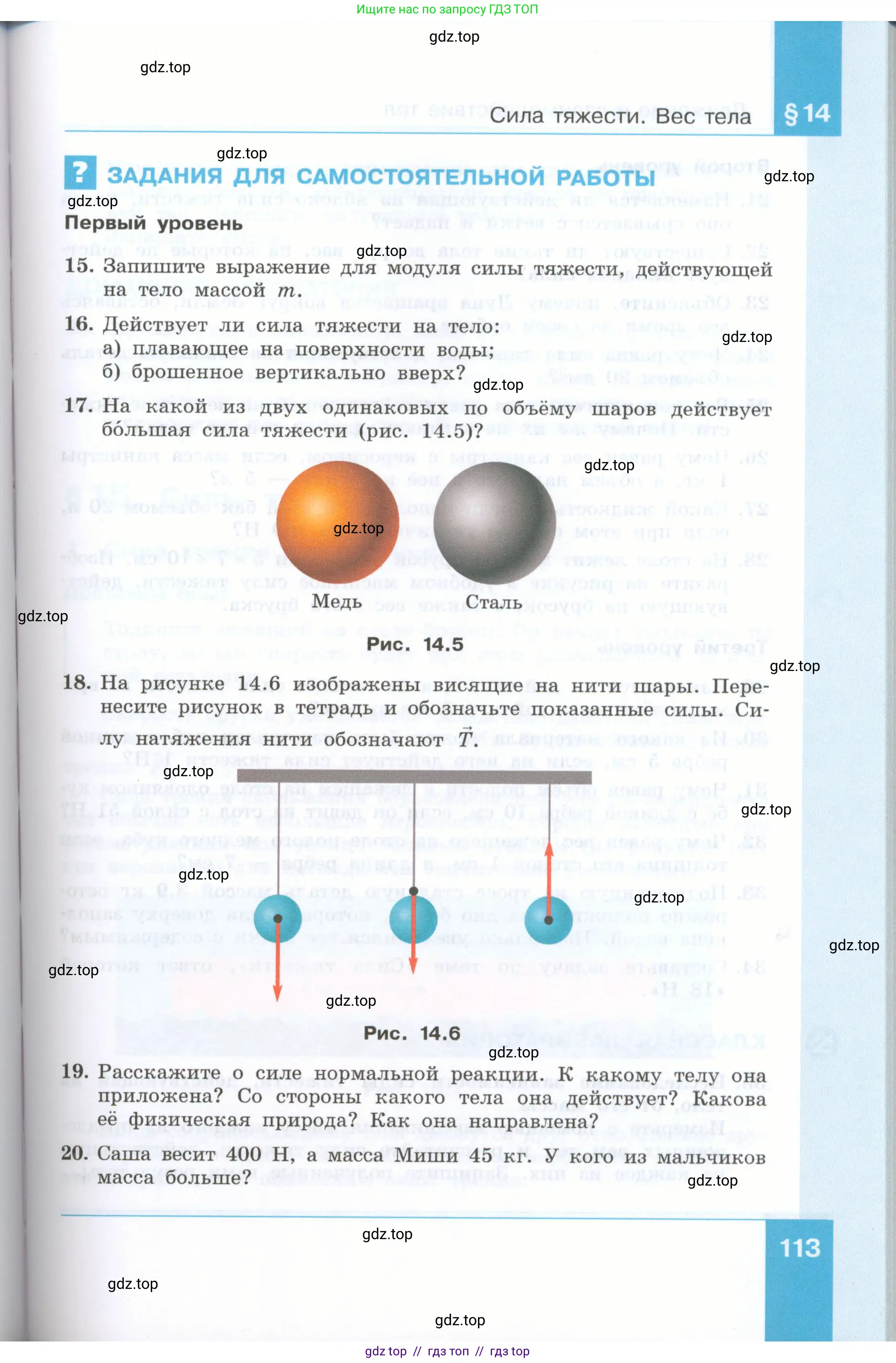 Физика, 7 класс Учебник, авторы: Генденштейн Лев Элевич, Булатова Альбина Александрова, Корнильев Игорь Николаевич, Кошкина Анжелика Васильевна, издательство Просвещение, Москва, 2019, бирюзового цвета, Часть 1, страница 113