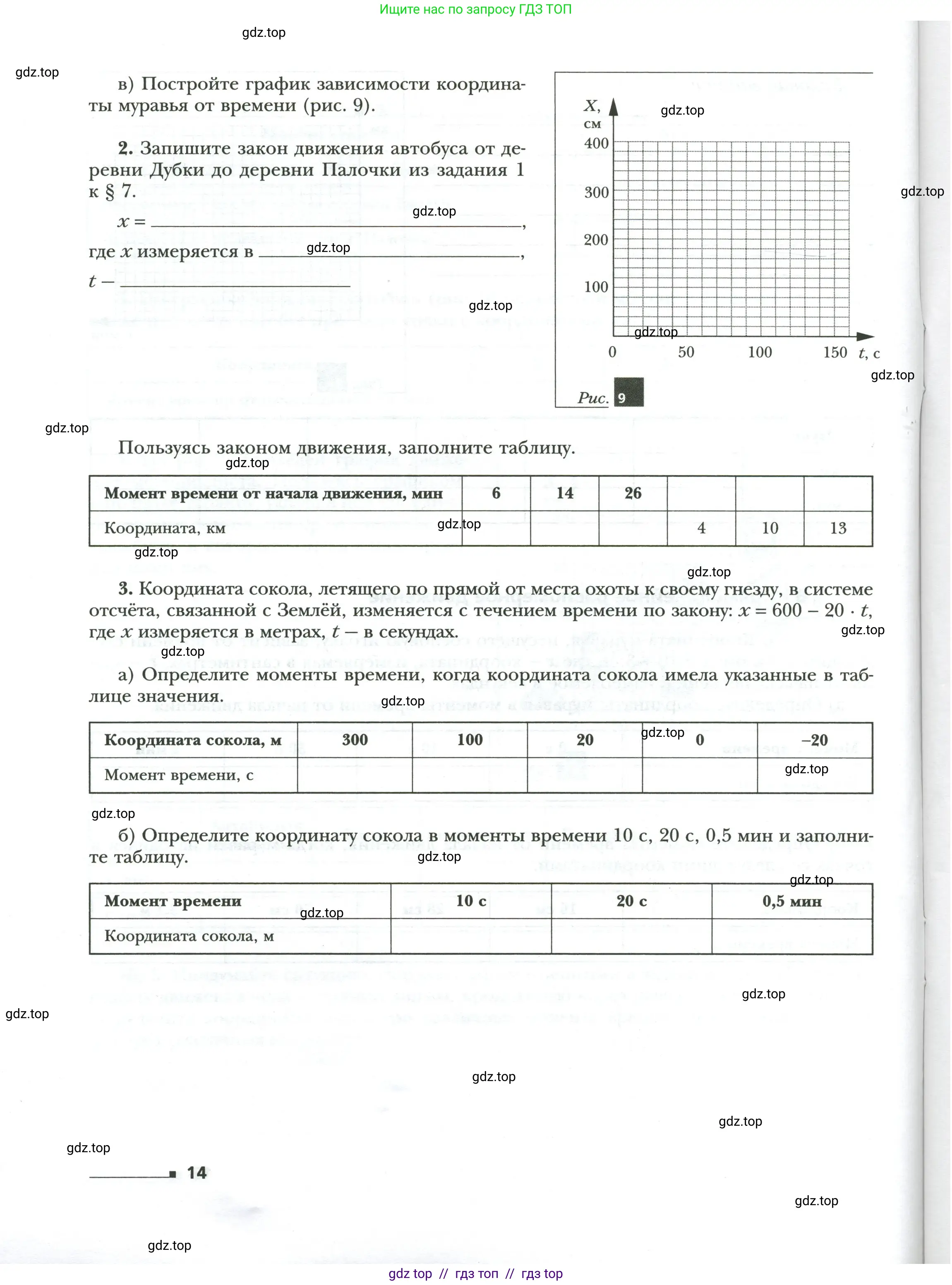 Физика, 7 класс рабочая тетрадь, авторы: Грачев Александр Васильевич, Погожев Владимир Александрович, Боков Павел Юрьевич, Вишнякова Екатерина Анатольевна, издательство Просвещение, Москва, 2008, Часть 1, страница 14