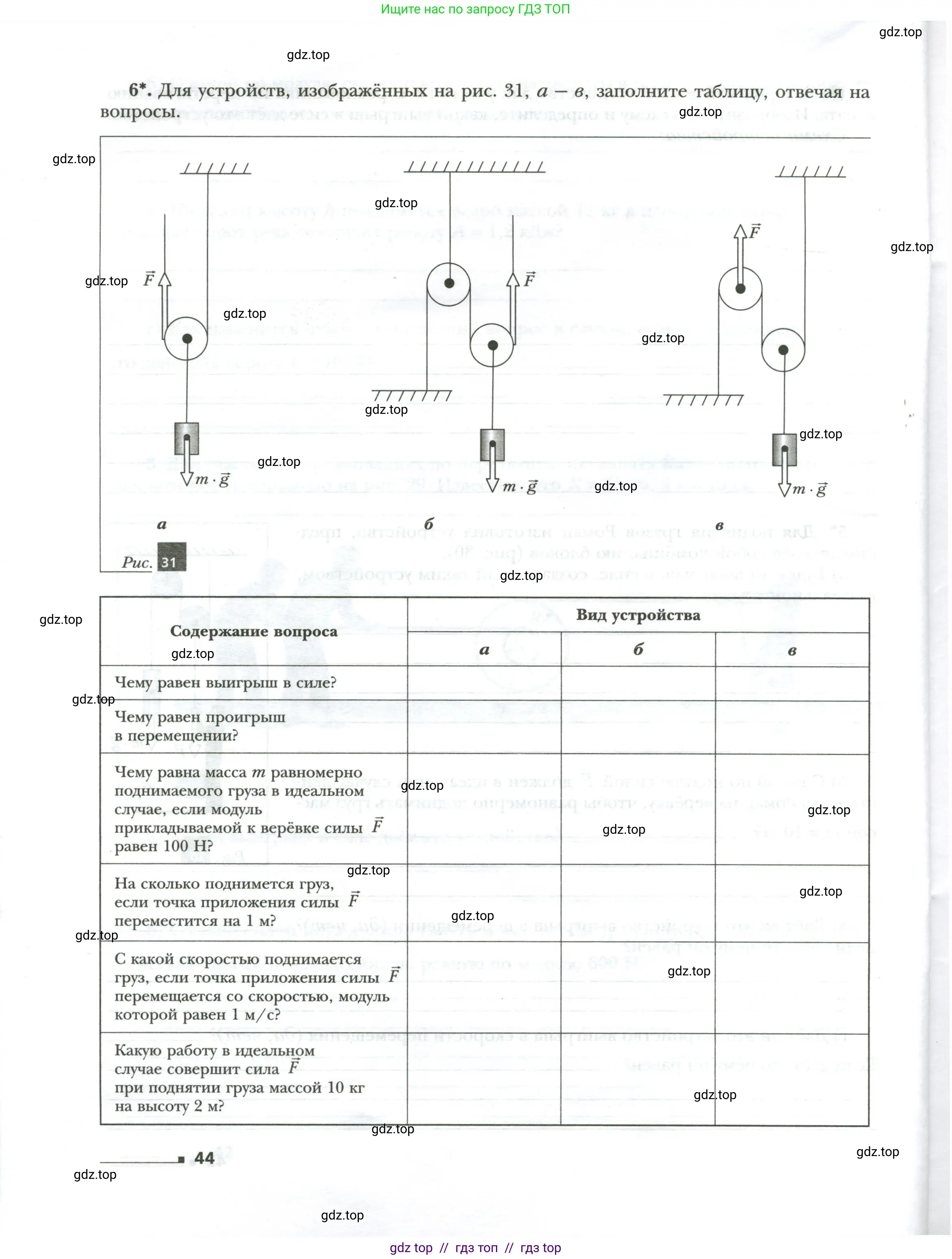 Физика, 7 класс рабочая тетрадь, авторы: Грачев Александр Васильевич, Погожев Владимир Александрович, Боков Павел Юрьевич, Вишнякова Екатерина Анатольевна, издательство Просвещение, Москва, 2008, Часть 2, страница 44