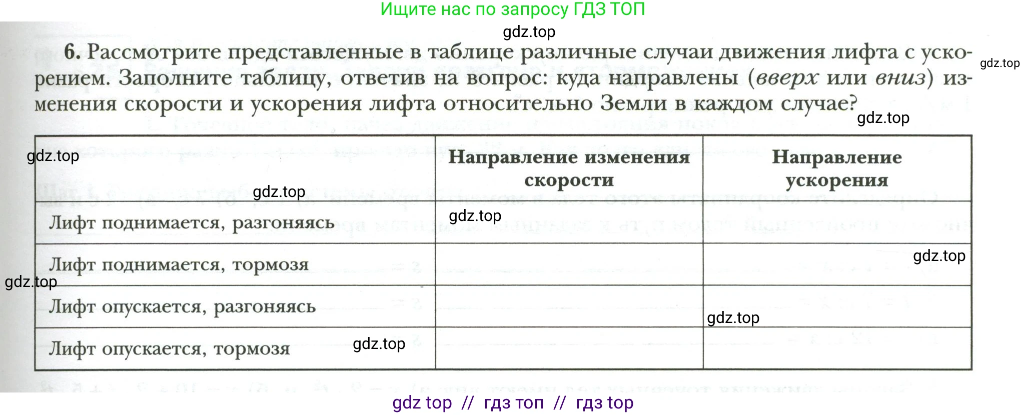 Физика, 7 класс рабочая тетрадь, авторы: Грачев Александр Васильевич, Погожев Владимир Александрович, Боков Павел Юрьевич, Вишнякова Екатерина Анатольевна, издательство Просвещение, Москва, 2008, Часть 1, страница 59, номер 6, Условие