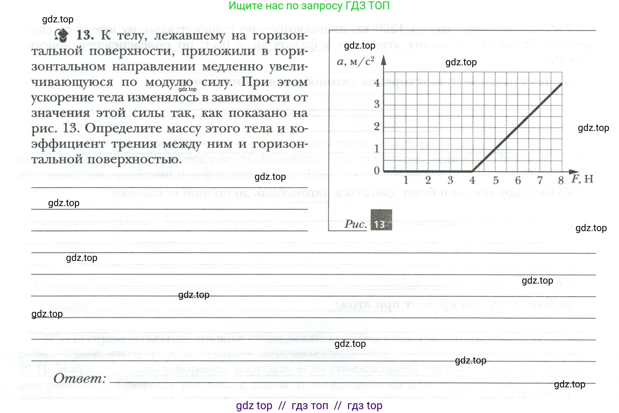Физика, 7 класс рабочая тетрадь, авторы: Грачев Александр Васильевич, Погожев Владимир Александрович, Боков Павел Юрьевич, Вишнякова Екатерина Анатольевна, издательство Просвещение, Москва, 2008, Часть 2, страница 20, номер 13, Условие