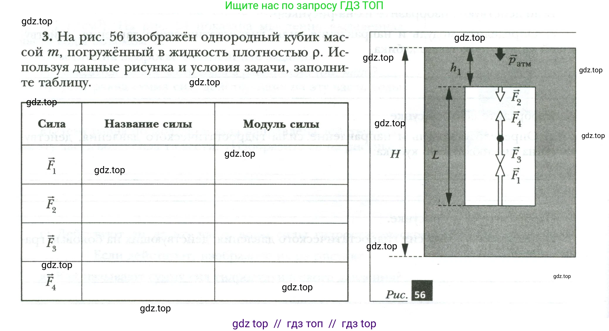 Физика, 7 класс рабочая тетрадь, авторы: Грачев Александр Васильевич, Погожев Владимир Александрович, Боков Павел Юрьевич, Вишнякова Екатерина Анатольевна, издательство Просвещение, Москва, 2008, Часть 2, страница 62, номер 3, Условие