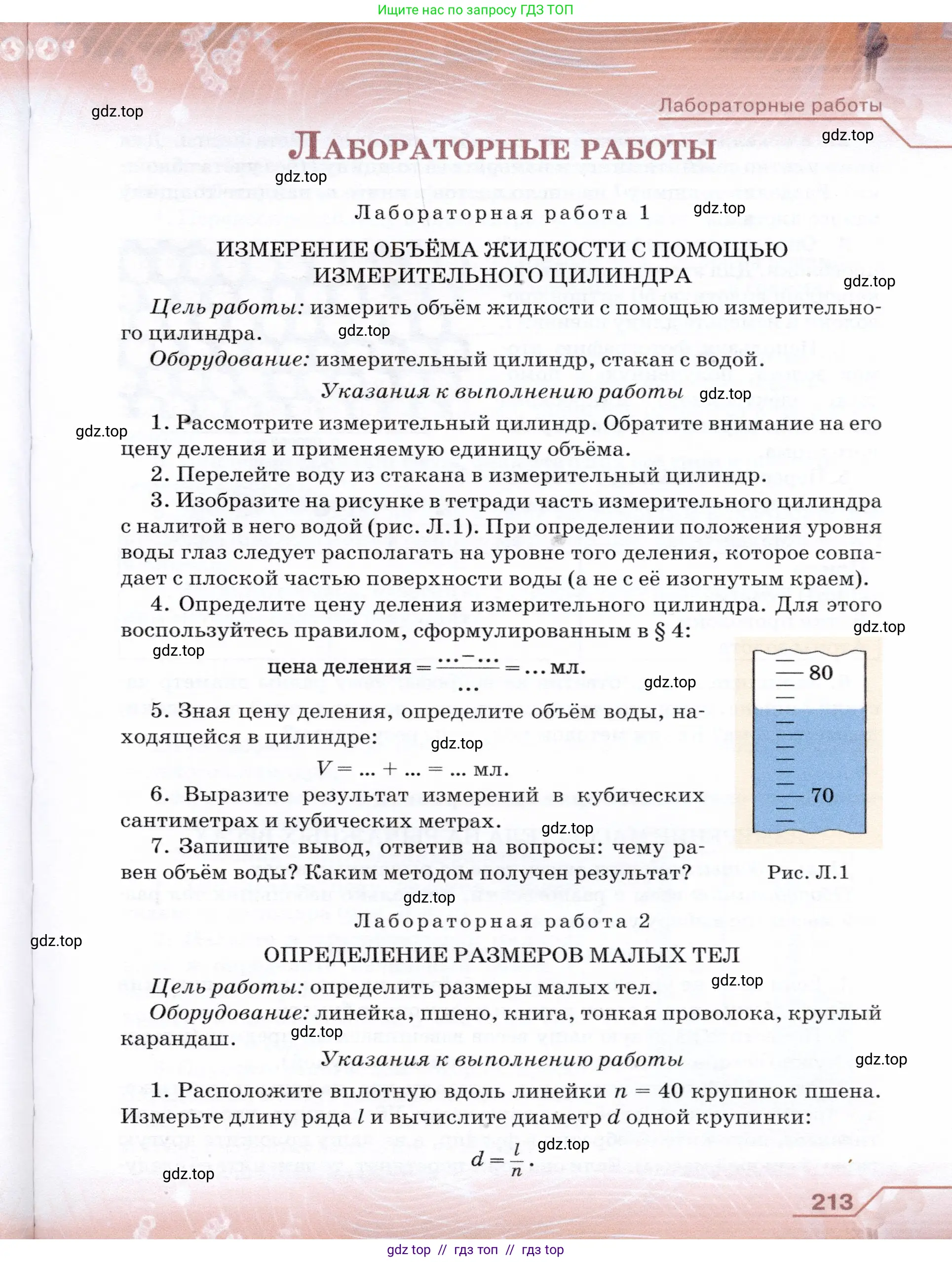 Физика, 7 класс Учебник, авторы: Громов Сергей Васильевич, Родина Надежда Александровна, Белага Виктория Владимировна, Ломаченков Иван Алексеевич, Панебратцев Юрий Анатольевич, издательство Просвещение, Москва, 2019, страница 213