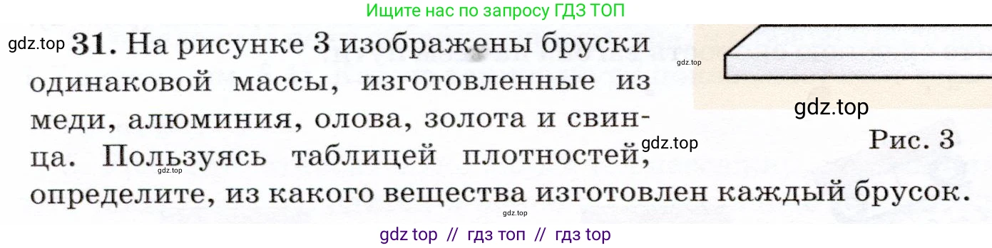 Физика, 7 класс Учебник, авторы: Громов Сергей Васильевич, Родина Надежда Александровна, Белага Виктория Владимировна, Ломаченков Иван Алексеевич, Панебратцев Юрий Анатольевич, издательство Просвещение, Москва, 2019, страница 204, номер 31, Условие