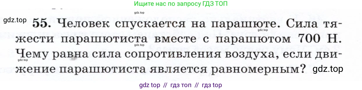 Физика, 7 класс Учебник, авторы: Громов Сергей Васильевич, Родина Надежда Александровна, Белага Виктория Владимировна, Ломаченков Иван Алексеевич, Панебратцев Юрий Анатольевич, издательство Просвещение, Москва, 2019, страница 206, номер 55, Условие
