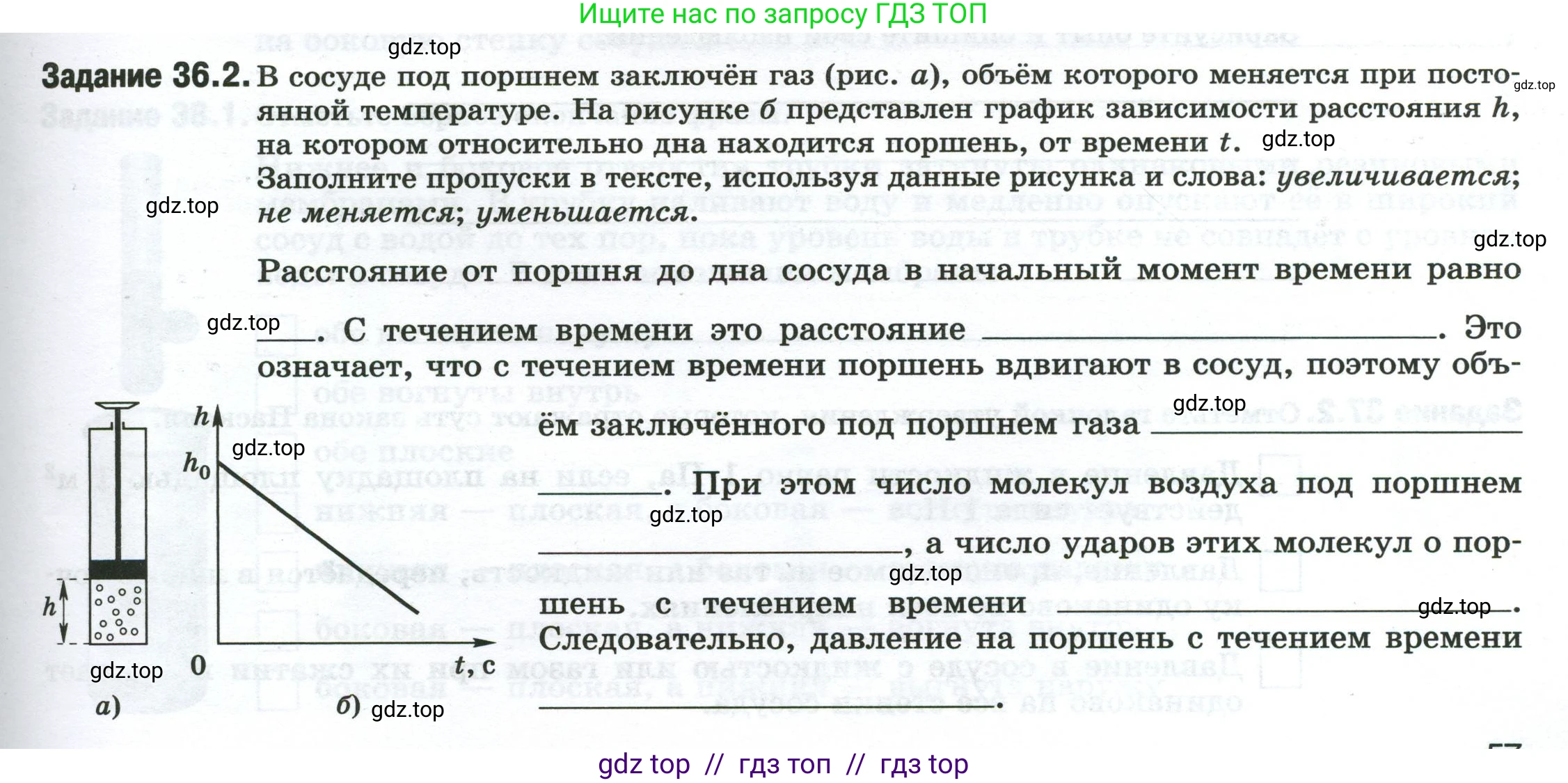 Физика, 7 класс рабочая тетрадь, авторы: Ханнанова Татьяна Андреевна, Ханнанов Наиль Кутдусович, издательство Просвещение, Москва, 2022, белого цвета, страница 57, номер 36.2, Условие