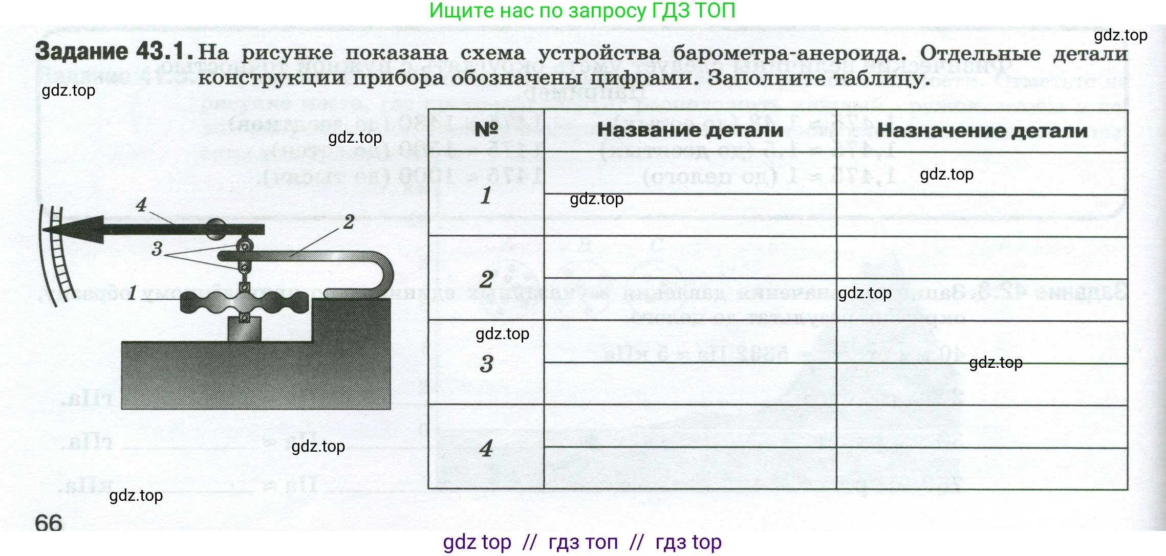 Физика, 7 класс рабочая тетрадь, авторы: Ханнанова Татьяна Андреевна, Ханнанов Наиль Кутдусович, издательство Просвещение, Москва, 2022, белого цвета, страница 66, номер 43.1, Условие