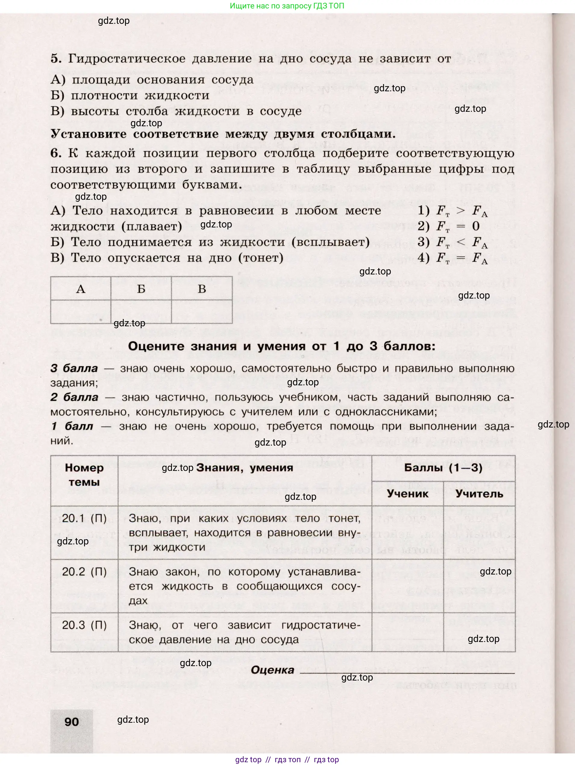 Физика, 7 класс Тренажёр, автор: Хмельницкая Алевтина Юрьевна, издательство Просвещение, Москва, 2020, серого цвета, страница 90