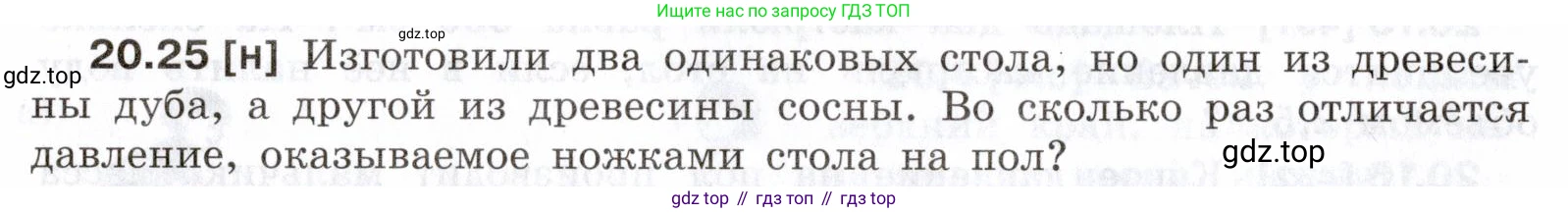 ГДЗ Физика, 7-9 класс Сборник задач, авторы: Лукашик Владимир Иванович, Иванова Елена Владимировна, издательство Просвещение, Москва, 2021, голубого цвета, страница 72, номер 20.25, Условие