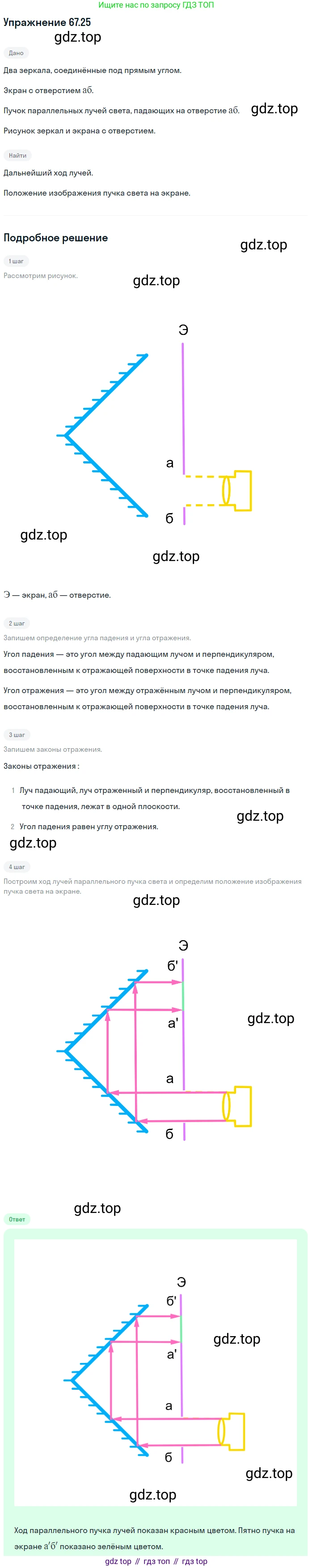 ГДЗ Физика, 7-9 класс Сборник задач, авторы: Лукашик Владимир Иванович, Иванова Елена Владимировна, издательство Просвещение, Москва, 2021, голубого цвета, страница 229, номер 67.25, Решение