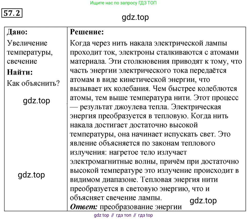 ГДЗ Физика, 7-9 класс Сборник задач, авторы: Лукашик Владимир Иванович, Иванова Елена Владимировна, издательство Просвещение, Москва, 2021, голубого цвета, страница 204, номер 57.2, Решение 4