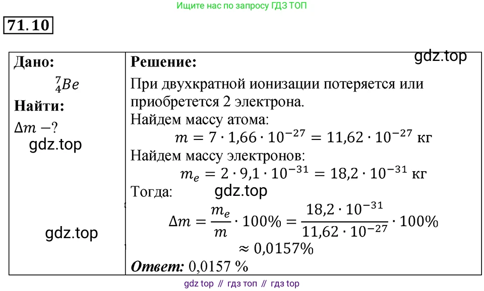 ГДЗ Физика, 7-9 класс Сборник задач, авторы: Лукашик Владимир Иванович, Иванова Елена Владимировна, издательство Просвещение, Москва, 2021, голубого цвета, страница 245, номер 71.10, Решение 4