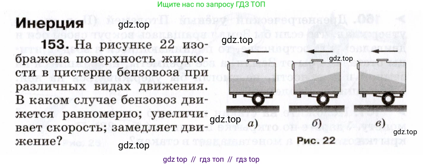 Физика, 7 класс Сборник вопросов и задач, авторы: Марон Абрам Евсеевич, Марон Евгений Абрамович, Позойский Семён Вениаминович, издательство Просвещение, Москва, 2022, белого цвета, страница 25, номер 153, Условие
