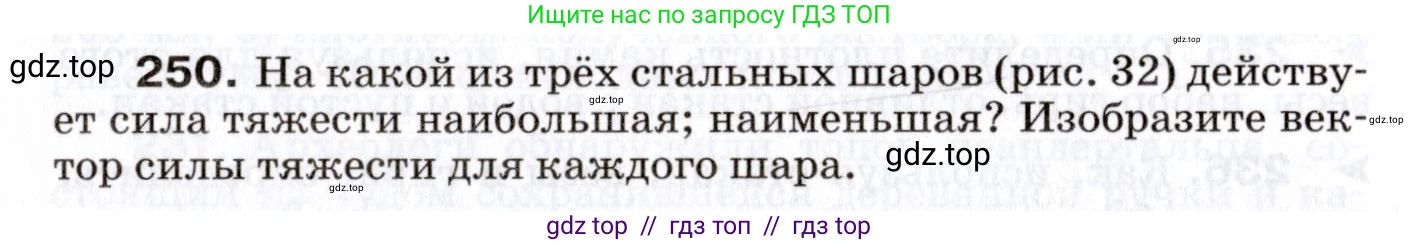 Физика, 7 класс Сборник вопросов и задач, авторы: Марон Абрам Евсеевич, Марон Евгений Абрамович, Позойский Семён Вениаминович, издательство Просвещение, Москва, 2022, белого цвета, страница 36, номер 250, Условие
