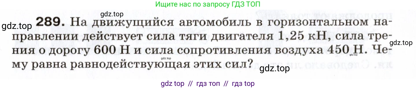 Физика, 7 класс Сборник вопросов и задач, авторы: Марон Абрам Евсеевич, Марон Евгений Абрамович, Позойский Семён Вениаминович, издательство Просвещение, Москва, 2022, белого цвета, страница 41, номер 289, Условие