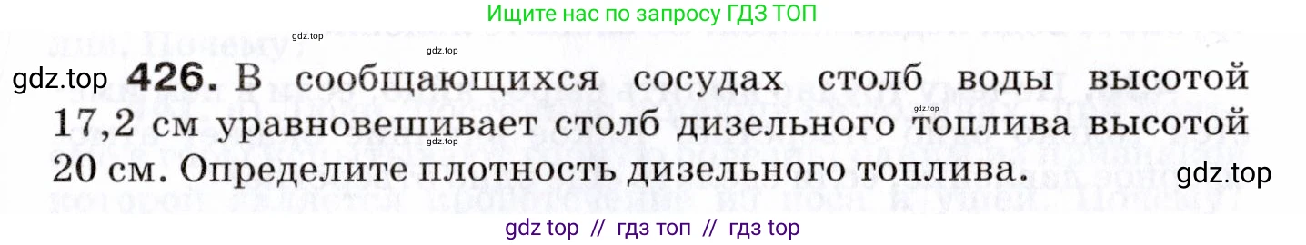 Физика, 7 класс Сборник вопросов и задач, авторы: Марон Абрам Евсеевич, Марон Евгений Абрамович, Позойский Семён Вениаминович, издательство Просвещение, Москва, 2022, белого цвета, страница 59, номер 426, Условие