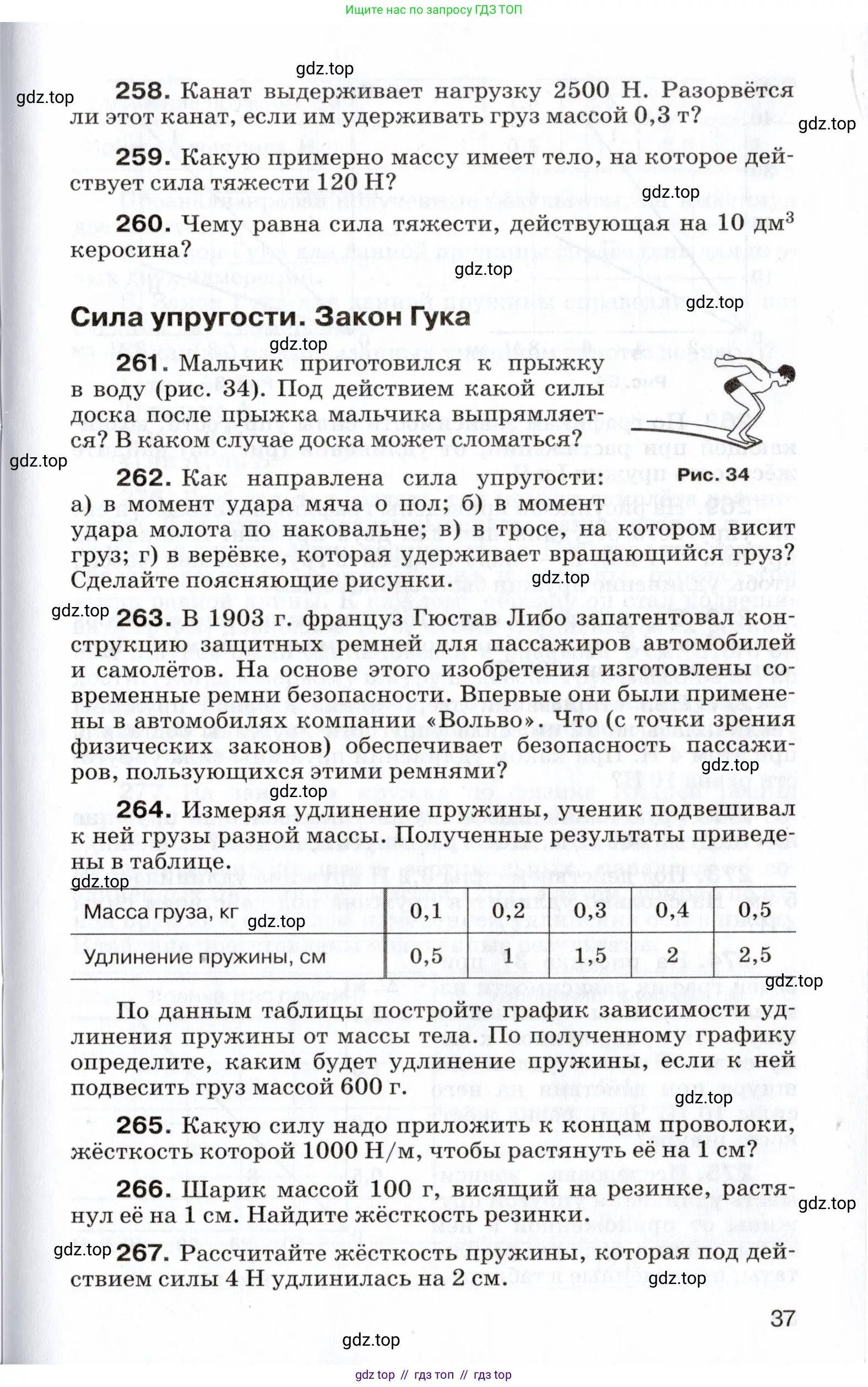Физика, 7 класс Сборник вопросов и задач, авторы: Марон Абрам Евсеевич, Марон Евгений Абрамович, Позойский Семён Вениаминович, издательство Просвещение, Москва, 2022, белого цвета, страница 37