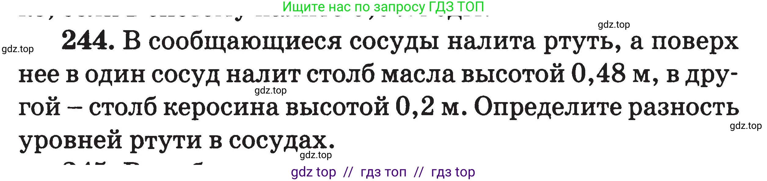Физика, 7-9 класс Сборник задач, авторы: Московкина Елена Геннадьевна, Волков Владимир Анатольевич, издательство ВАКО, Москва, 2011, страница 30, номер 244, Условие