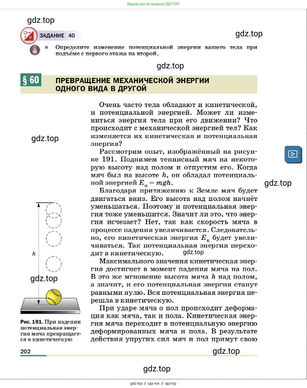 Физика, 7 класс Учебник, авторы: Пёрышкин И М, Иванов Александр Иванович, издательство Просвещение, Москва, 2023, белого цвета, страница 202