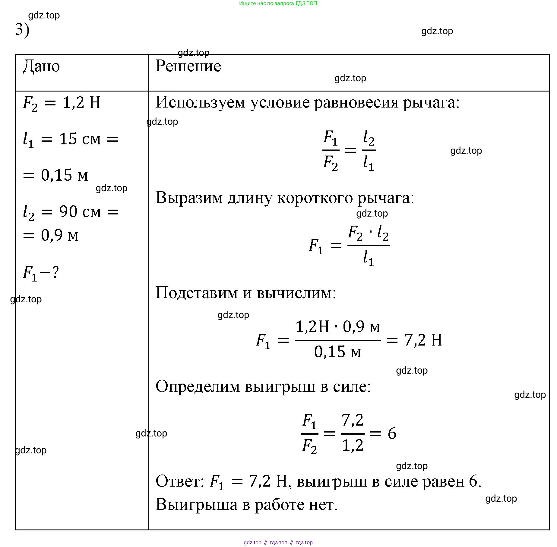 ГДЗ Физика, 7 класс Учебник, авторы: Пёрышкин И М, Иванов Александр Иванович, издательство Просвещение, Москва, 2023, белого цвета, страница 194, номер 3, Решение