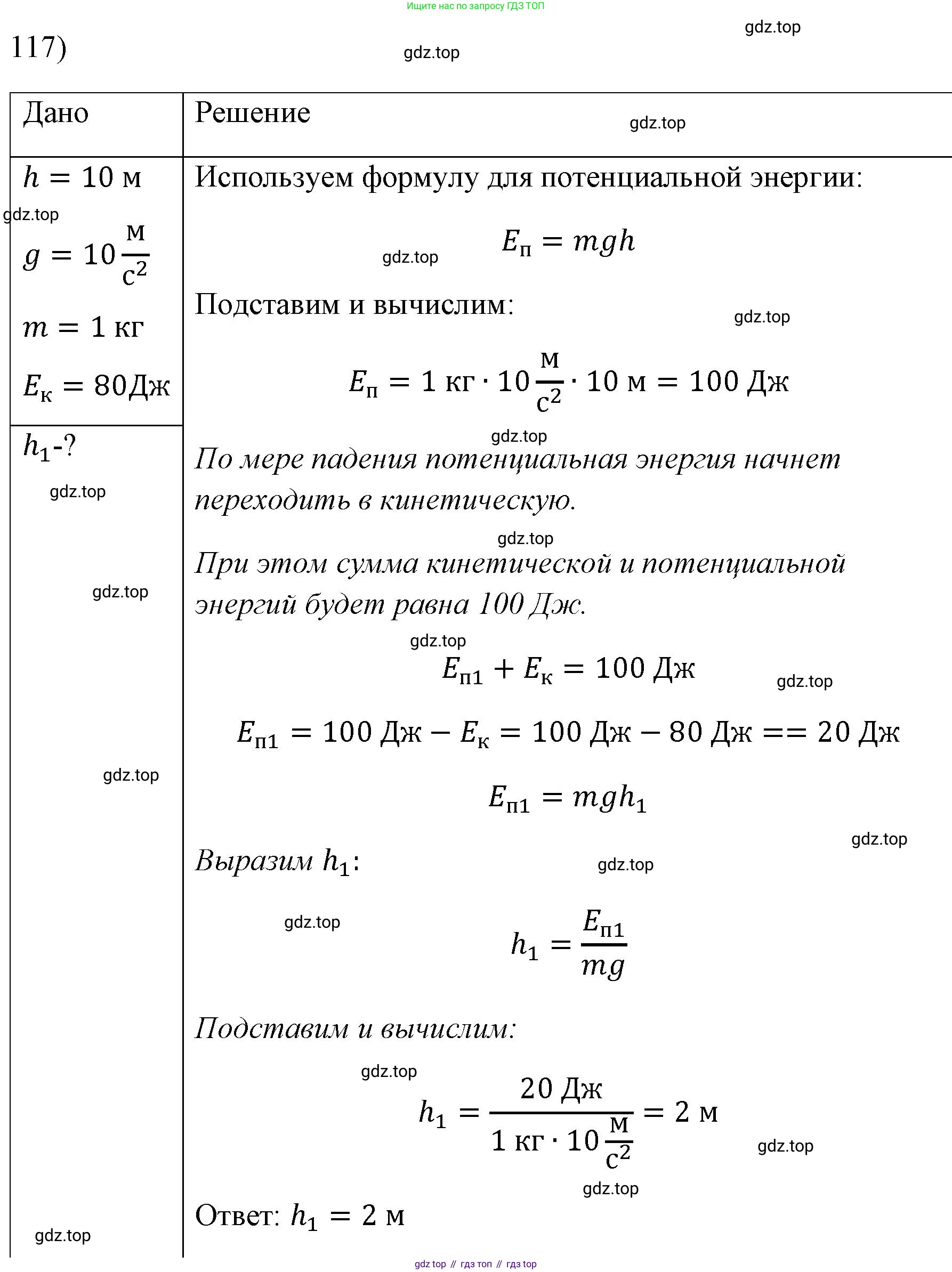 ГДЗ Физика, 7 класс Учебник, авторы: Пёрышкин И М, Иванов Александр Иванович, издательство Просвещение, Москва, 2023, белого цвета, страница 232, номер 117, Решение