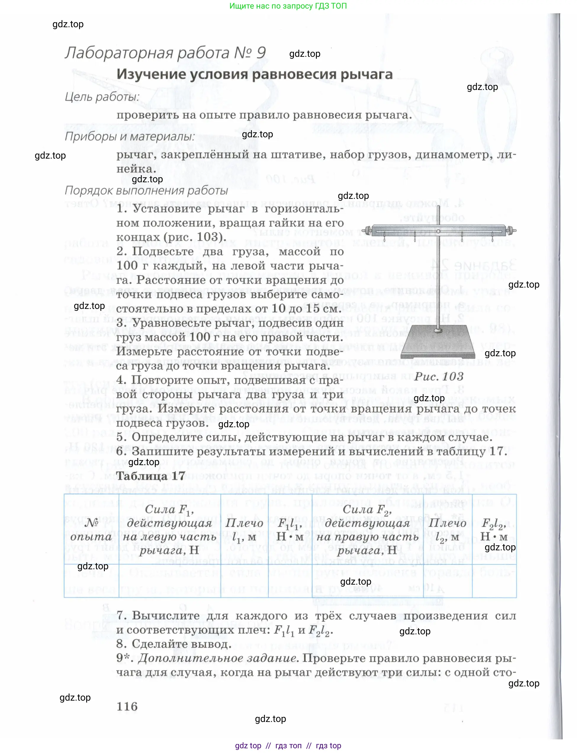 Физика, 7 класс Учебник, авторы: Пурышева Наталия Сергеевна, Важеевская Наталия Евгеньевна, издательство Просвещение, Москва, 2013, белого цвета, страница 116