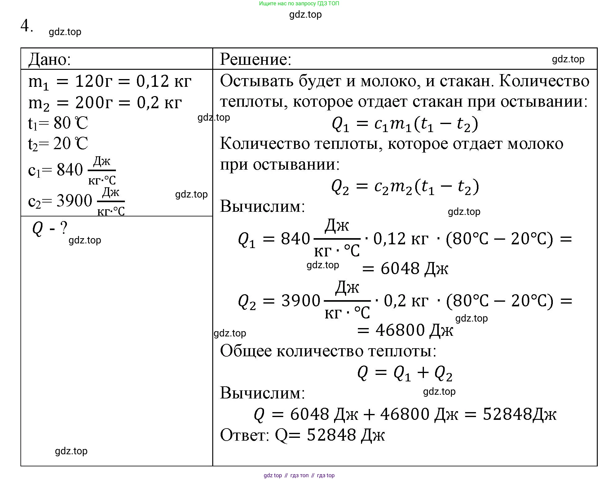 ГДЗ Физика, 8 класс Учебник, автор: Пёрышкин И М, издательство Просвещение, Москва, 2023, белого цвета, страница 48, номер 4, Решение 1