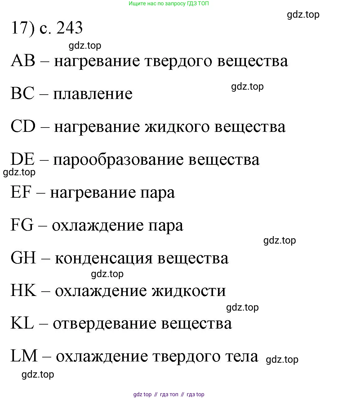 ГДЗ Физика, 8 класс Учебник, автор: Пёрышкин И М, издательство Просвещение, Москва, 2023, белого цвета, страница 243, номер 17, Решение 1