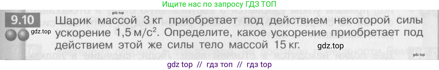 Физика, 8 класс Задачник, авторы: Артеменков Денис Александрович, Ломаченков Иван Алексеевич, Панебратцев Юрий Анатольевич, издательство Просвещение, Москва, 2010, страница 47, номер 9.10, Условие