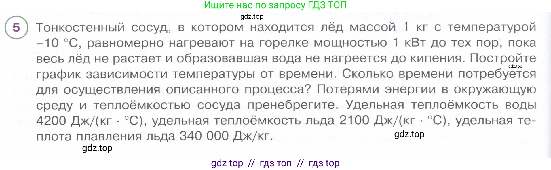 Физика, 8 класс Учебник, авторы: Белага Виктория Владимировна, Воронцова Наталия Игоревна, Ломаченков Иван Алексеевич, Панебратцев Юрий Анатольевич, издательство Просвещение, Москва, 2024, бирюзового цвета, Часть 1, страница 100, номер 5, Условие