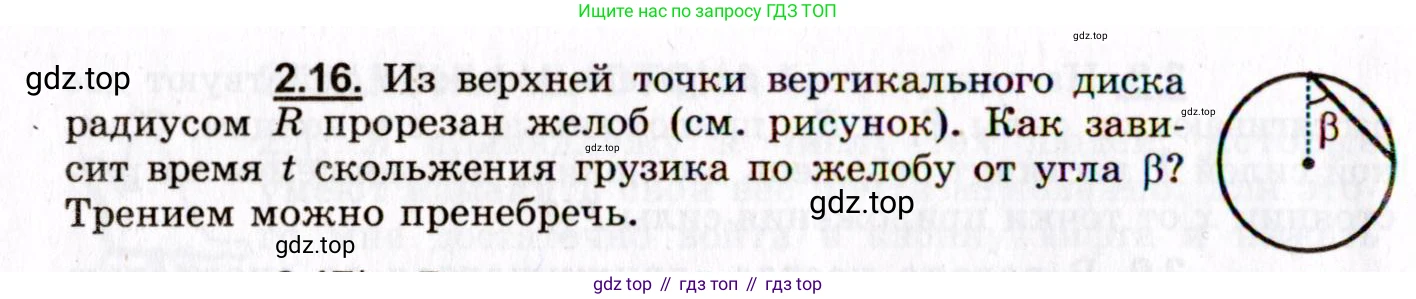 ГДЗ Физика, 8-11 класс Учебник, задачник, авторы: Гельфгат Илья Маркович, Генденштейн Лев Элевич, Кирик Леонид Анатольевич, издательство Илекса, Москва, 2005, страница 16, номер 2.16, Условие