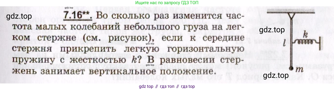ГДЗ Физика, 8-11 класс Учебник, задачник, авторы: Гельфгат Илья Маркович, Генденштейн Лев Элевич, Кирик Леонид Анатольевич, издательство Илекса, Москва, 2005, страница 39, номер 7.16, Условие