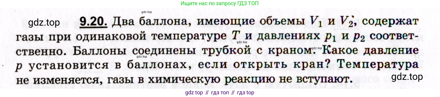 ГДЗ Физика, 8-11 класс Учебник, задачник, авторы: Гельфгат Илья Маркович, Генденштейн Лев Элевич, Кирик Леонид Анатольевич, издательство Илекса, Москва, 2005, страница 52, номер 9.20, Условие