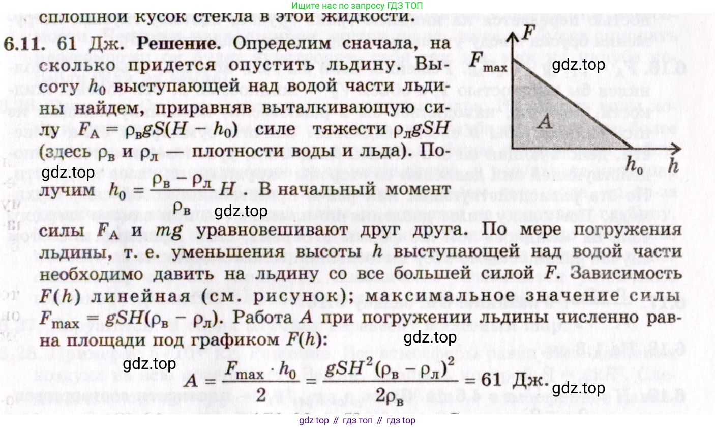 ГДЗ Физика, 8-11 класс Учебник, задачник, авторы: Гельфгат Илья Маркович, Генденштейн Лев Элевич, Кирик Леонид Анатольевич, издательство Илекса, Москва, 2005, страница 35, номер 6.11, Решение