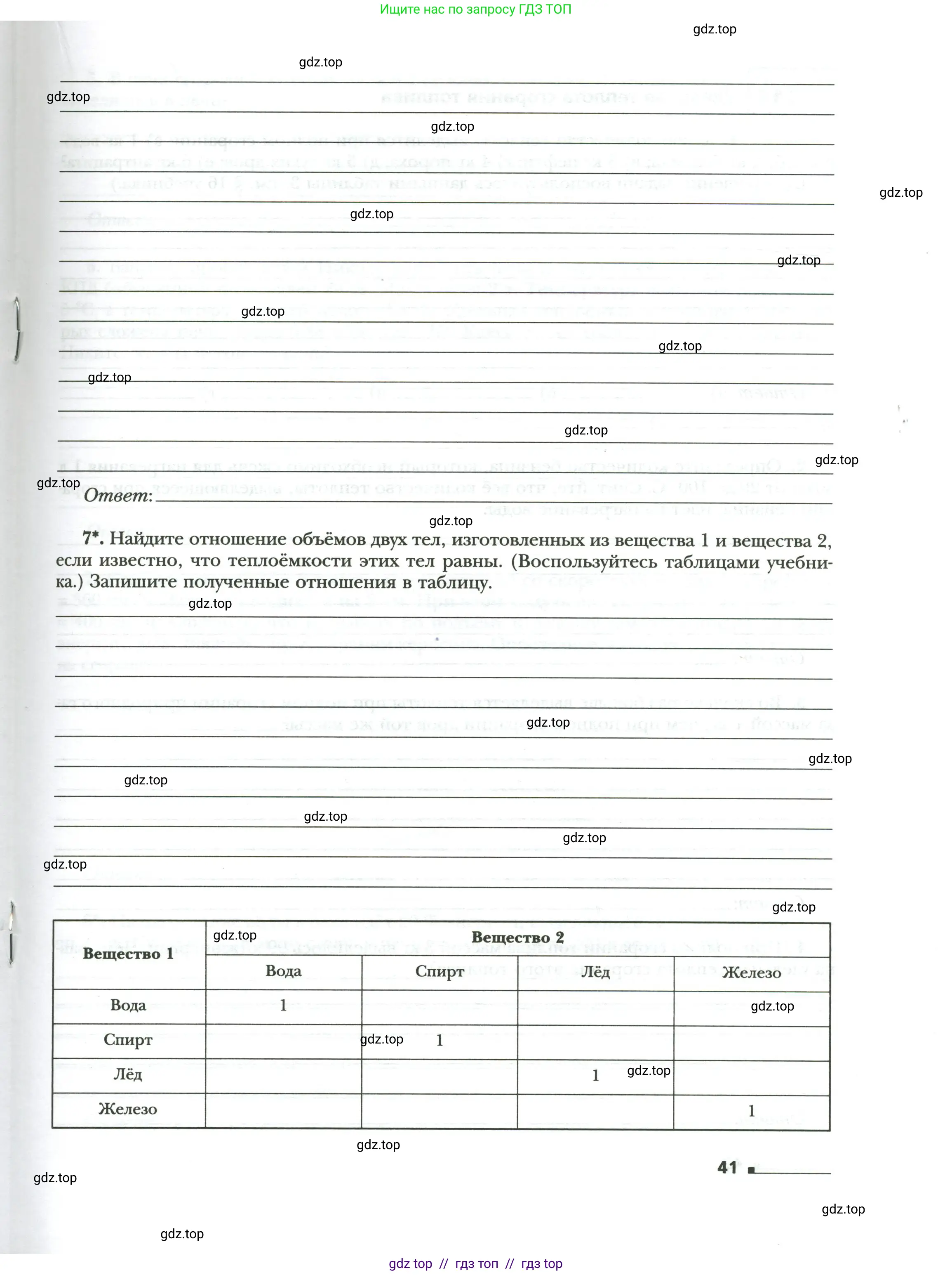 Физика, 8 класс рабочая тетрадь, авторы: Грачев Александр Васильевич, Погожев Владимир Александрович, Боков Павел Юрьевич, Вишнякова Екатерина Анатольевна, издательство Просвещение, Москва, 2008, Часть 1, страница 41