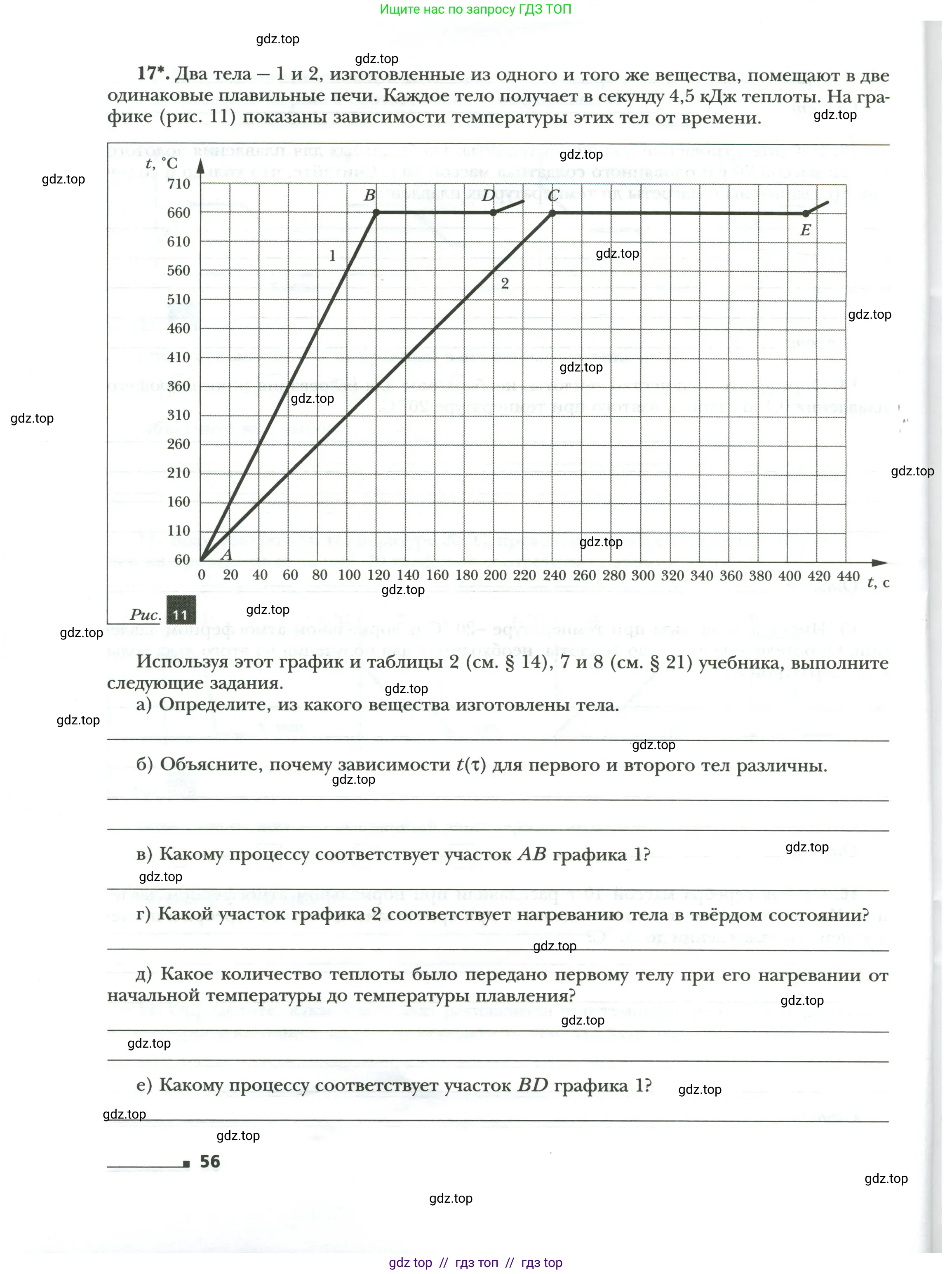 Физика, 8 класс рабочая тетрадь, авторы: Грачев Александр Васильевич, Погожев Владимир Александрович, Боков Павел Юрьевич, Вишнякова Екатерина Анатольевна, издательство Просвещение, Москва, 2008, Часть 1, страница 56