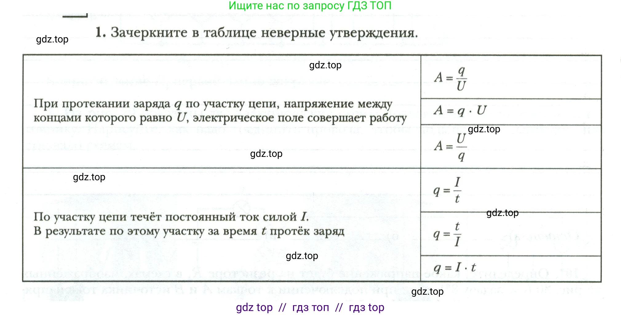 Физика, 8 класс рабочая тетрадь, авторы: Грачев Александр Васильевич, Погожев Владимир Александрович, Боков Павел Юрьевич, Вишнякова Екатерина Анатольевна, издательство Просвещение, Москва, 2008, Часть 2, страница 56, номер 1, Условие