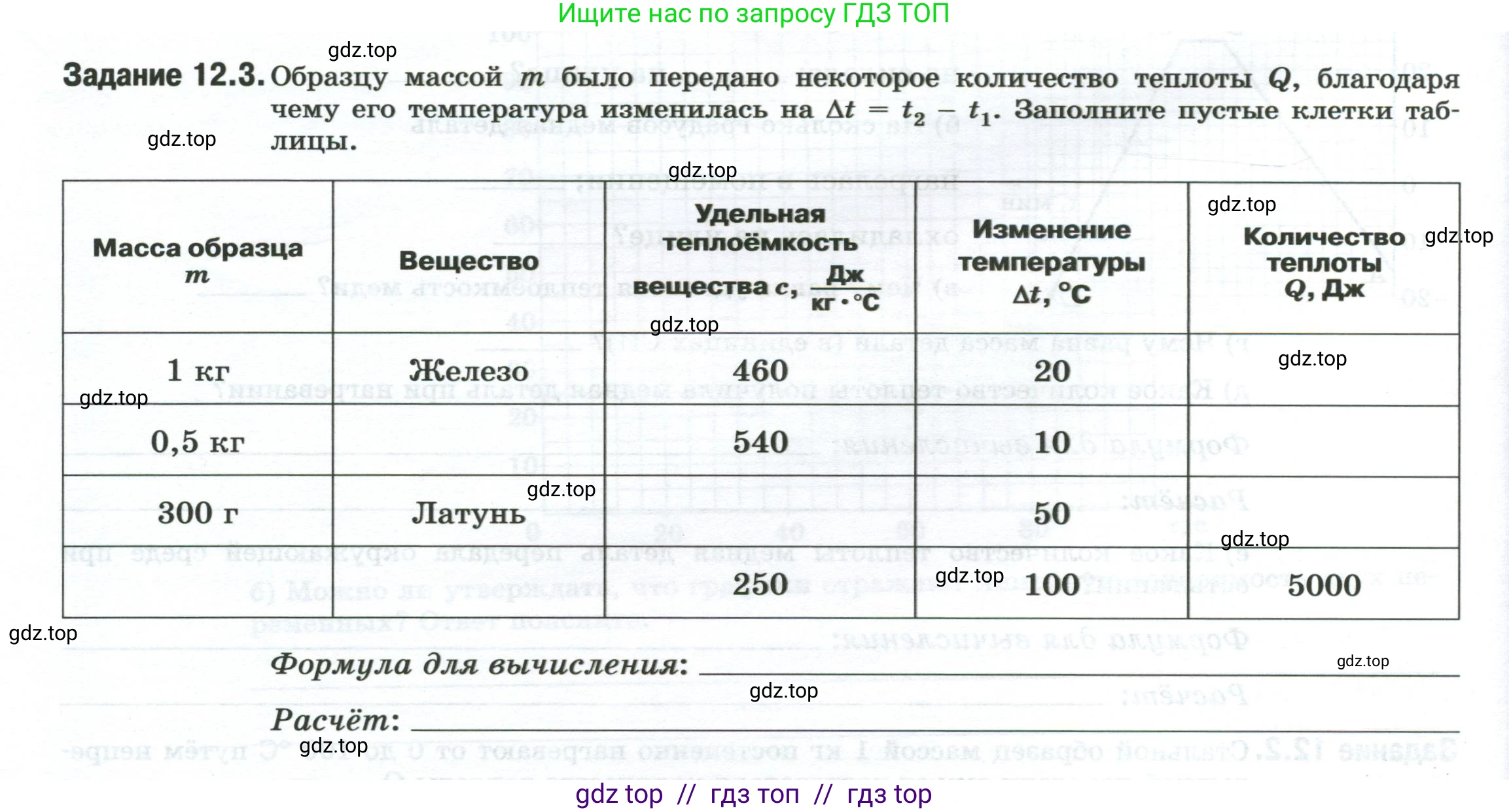 Физика, 8 класс рабочая тетрадь, автор: Ханнанова Татьяна Андреевна, издательство Просвещение, Москва, 2022, белого цвета, страница 28, номер 12.3, Условие