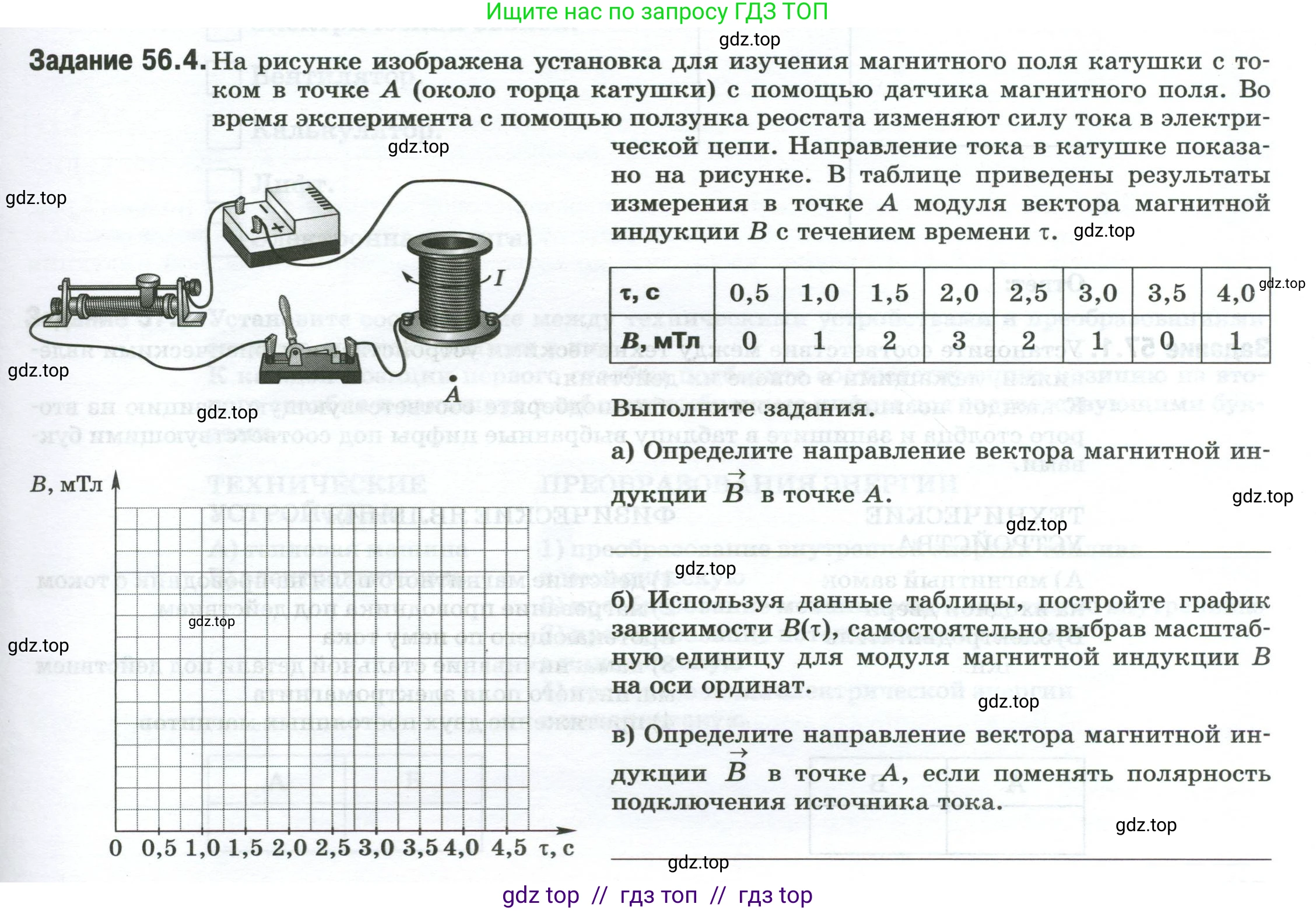 Физика, 8 класс рабочая тетрадь, автор: Ханнанова Татьяна Андреевна, издательство Просвещение, Москва, 2022, белого цвета, страница 125, номер 56.4, Условие