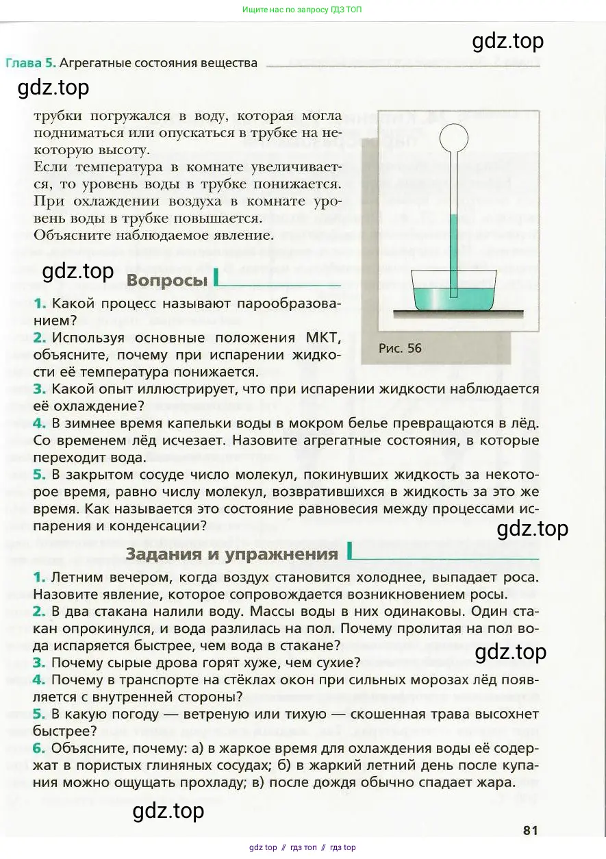 Физика, 8 класс Учебник, авторы: Хижнякова Людмила Степановна, Синявина Анна Афанасьевна, издательство Вентана-граф, Москва, 2011, серого цвета, страница 81