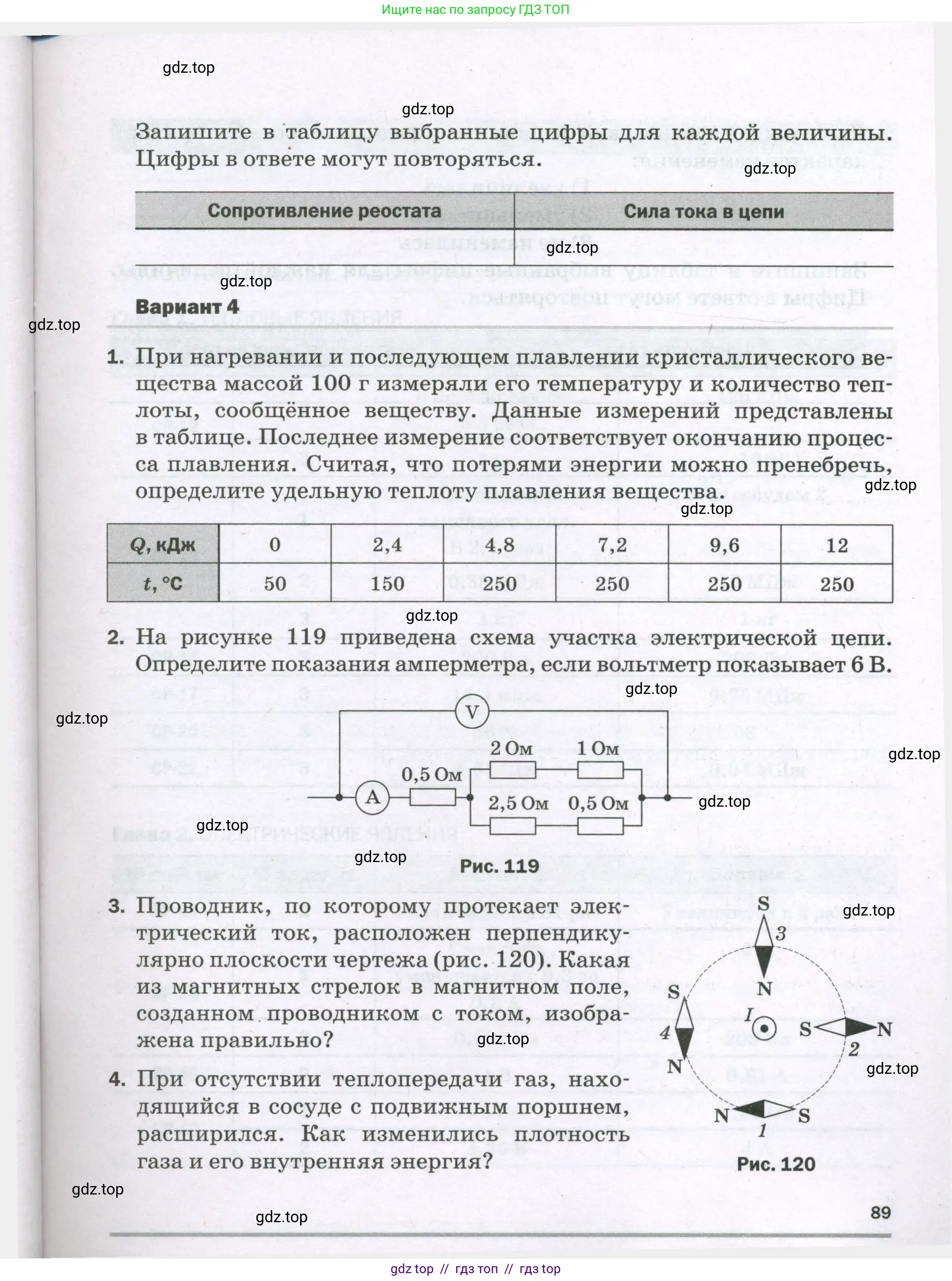 Физика, 8 класс Самостоятельные и контрольные работы, авторы: Марон Абрам Евсеевич, Марон Евгений Абрамович, издательство Просвещение, Москва, 2023, белого цвета, страница 89