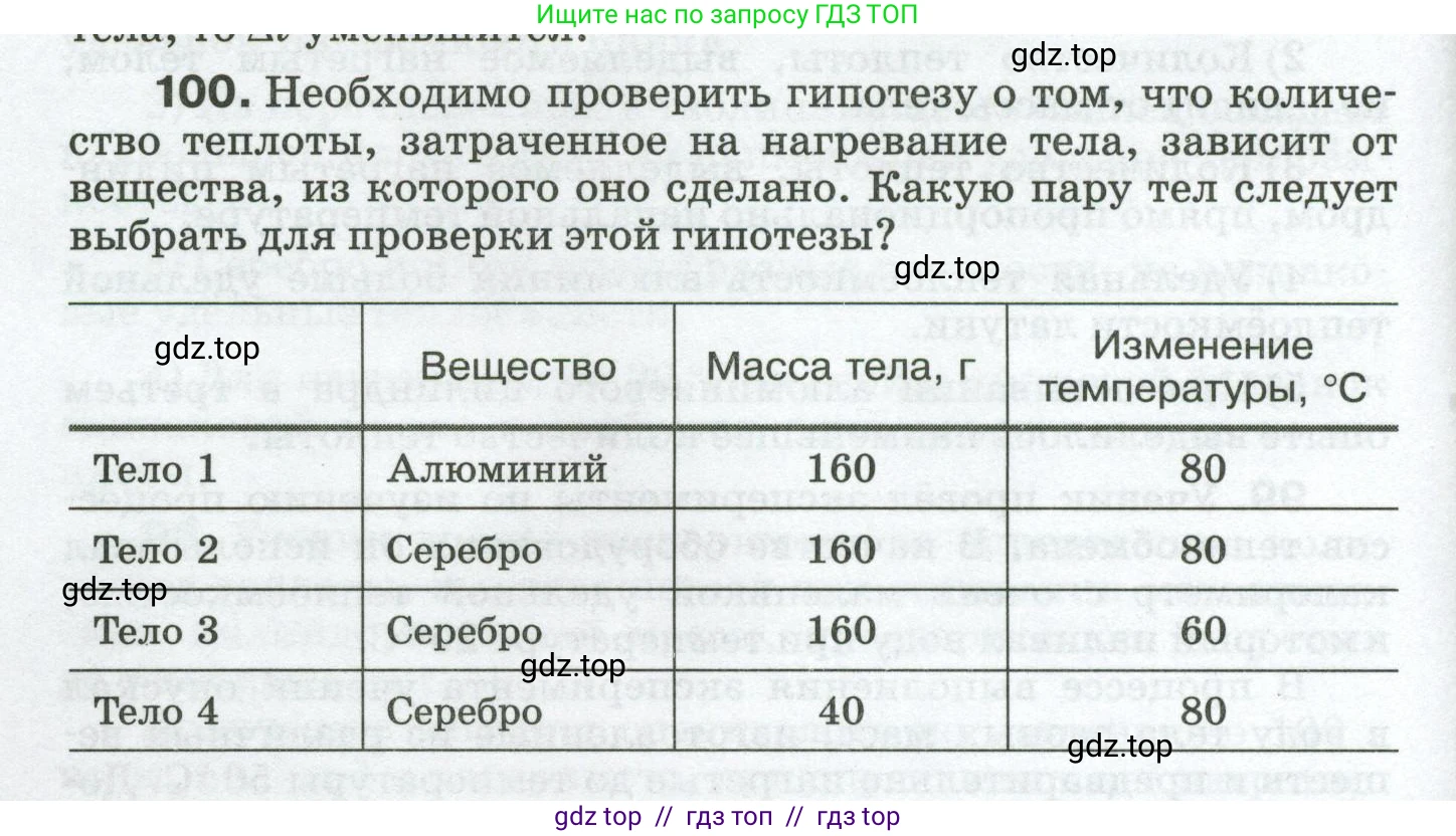 Физика, 8 класс Сборник вопросов и задач, авторы: Марон Абрам Евсеевич, Марон Евгений Абрамович, Позойский Семён Вениаминович, издательство Просвещение, Москва, 2022, белого цвета, страница 20, номер 100, Условие