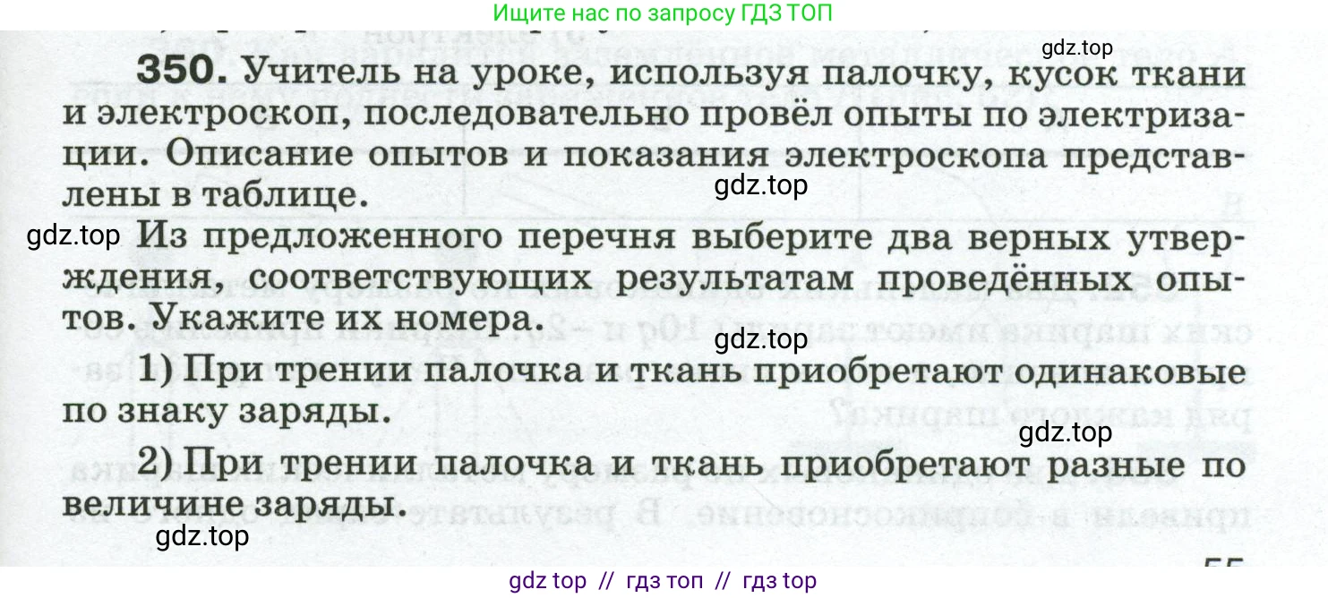 Физика, 8 класс Сборник вопросов и задач, авторы: Марон Абрам Евсеевич, Марон Евгений Абрамович, Позойский Семён Вениаминович, издательство Просвещение, Москва, 2022, белого цвета, страница 55, номер 350, Условие