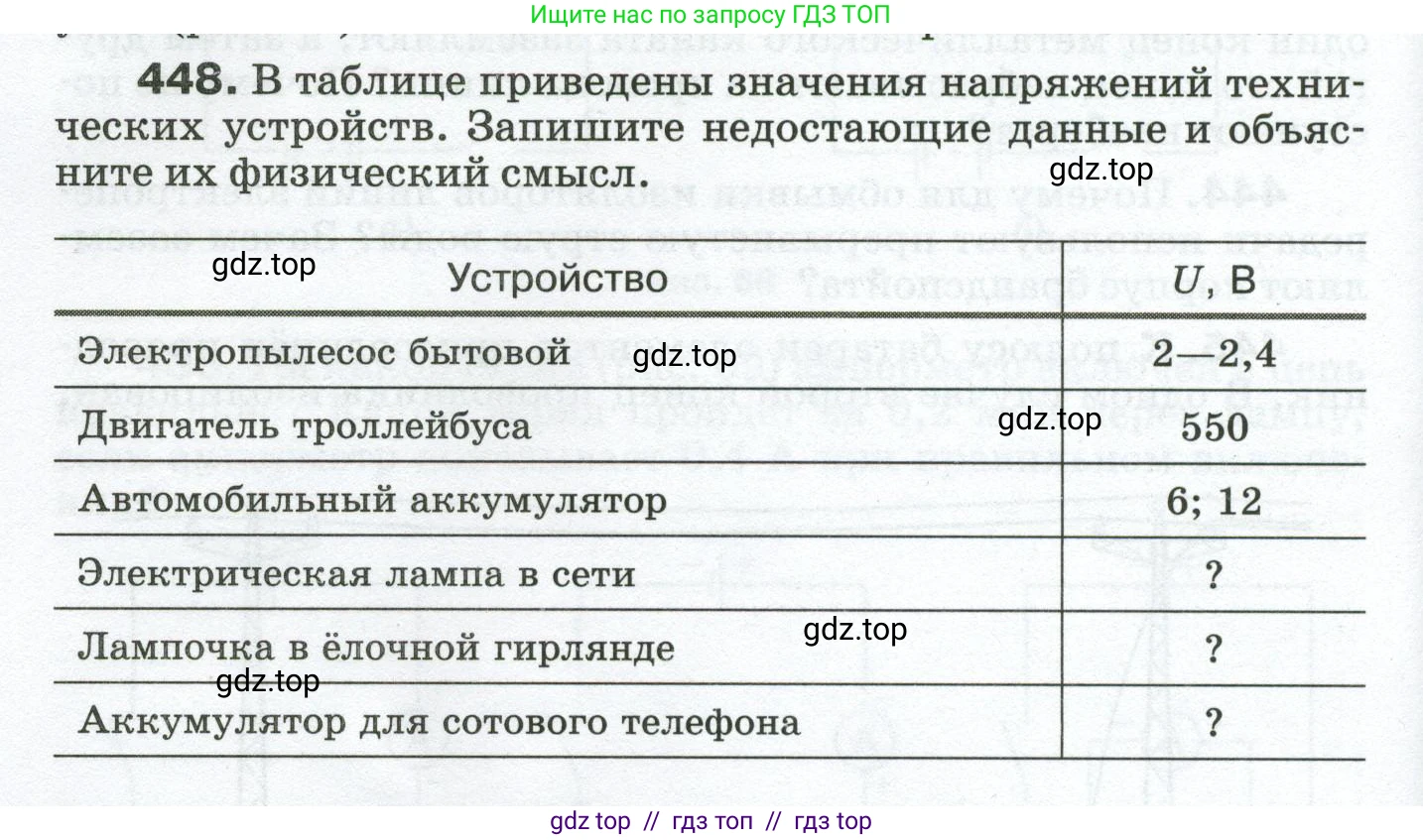 Физика, 8 класс Сборник вопросов и задач, авторы: Марон Абрам Евсеевич, Марон Евгений Абрамович, Позойский Семён Вениаминович, издательство Просвещение, Москва, 2022, белого цвета, страница 70, номер 448, Условие