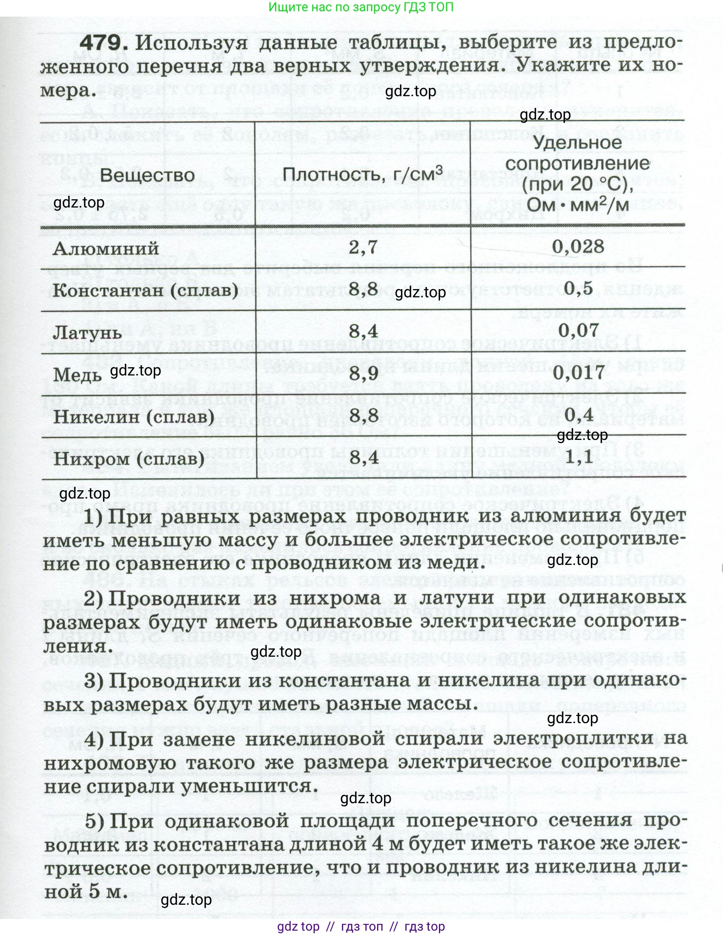 Физика, 8 класс Сборник вопросов и задач, авторы: Марон Абрам Евсеевич, Марон Евгений Абрамович, Позойский Семён Вениаминович, издательство Просвещение, Москва, 2022, белого цвета, страница 75, номер 479, Условие