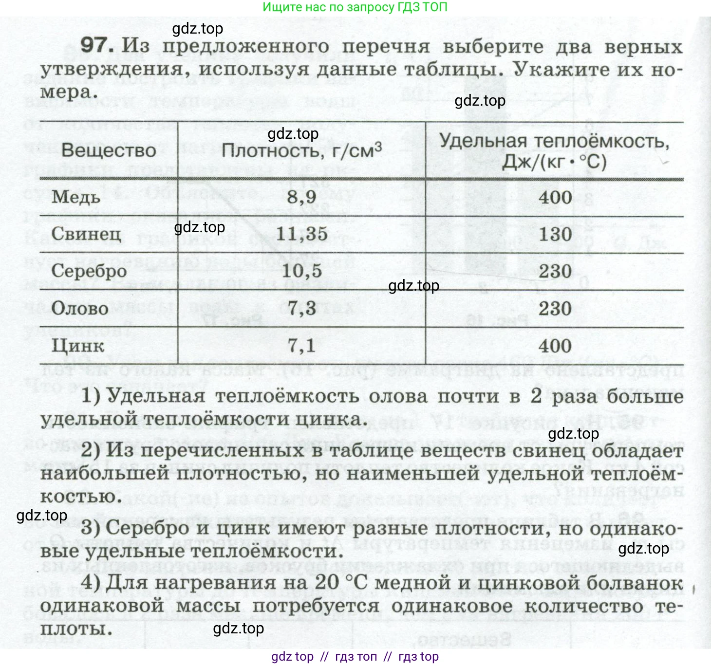 Физика, 8 класс Сборник вопросов и задач, авторы: Марон Абрам Евсеевич, Марон Евгений Абрамович, Позойский Семён Вениаминович, издательство Просвещение, Москва, 2022, белого цвета, страница 18, номер 97, Условие