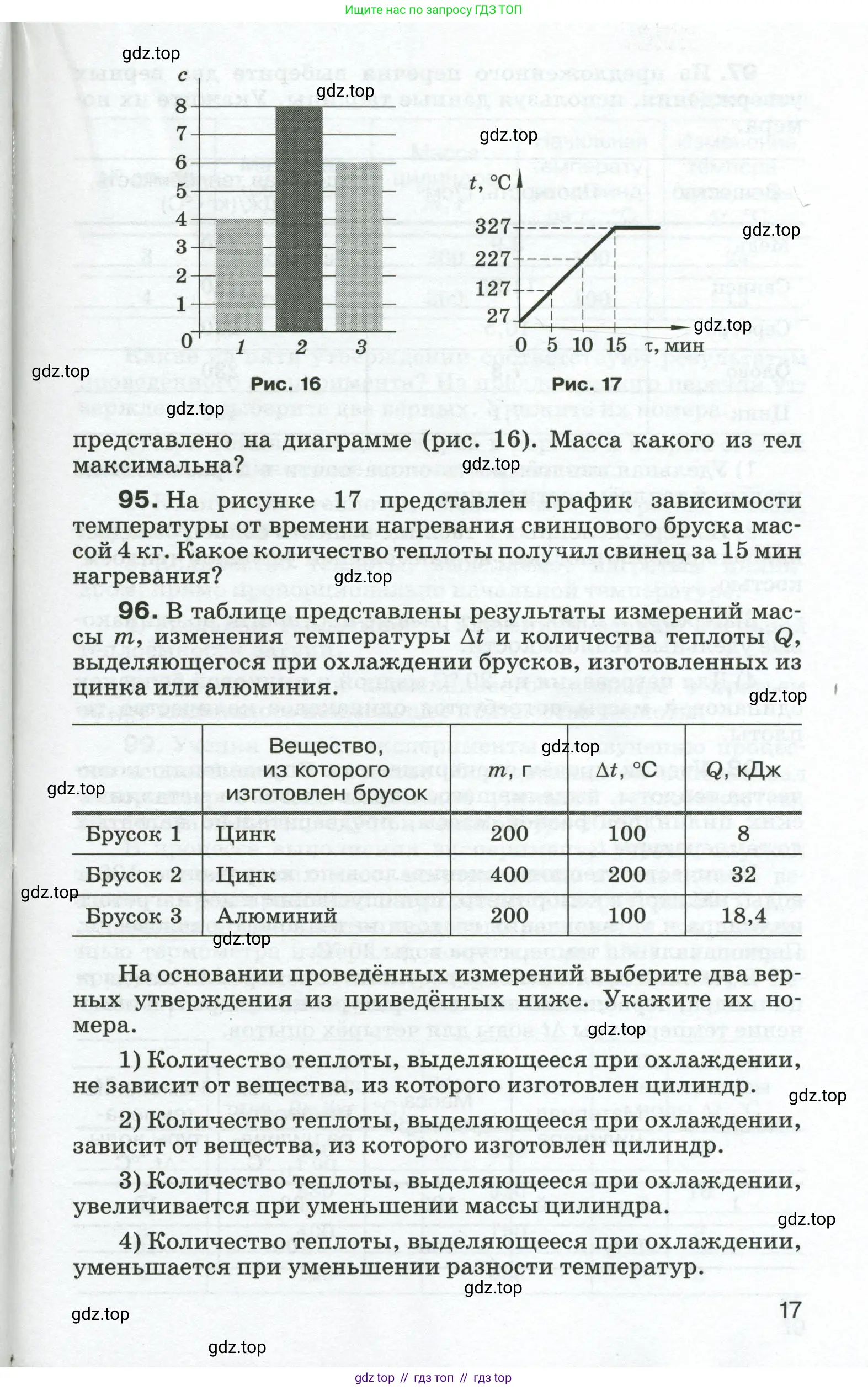 Физика, 8 класс Сборник вопросов и задач, авторы: Марон Абрам Евсеевич, Марон Евгений Абрамович, Позойский Семён Вениаминович, издательство Просвещение, Москва, 2022, белого цвета, страница 17