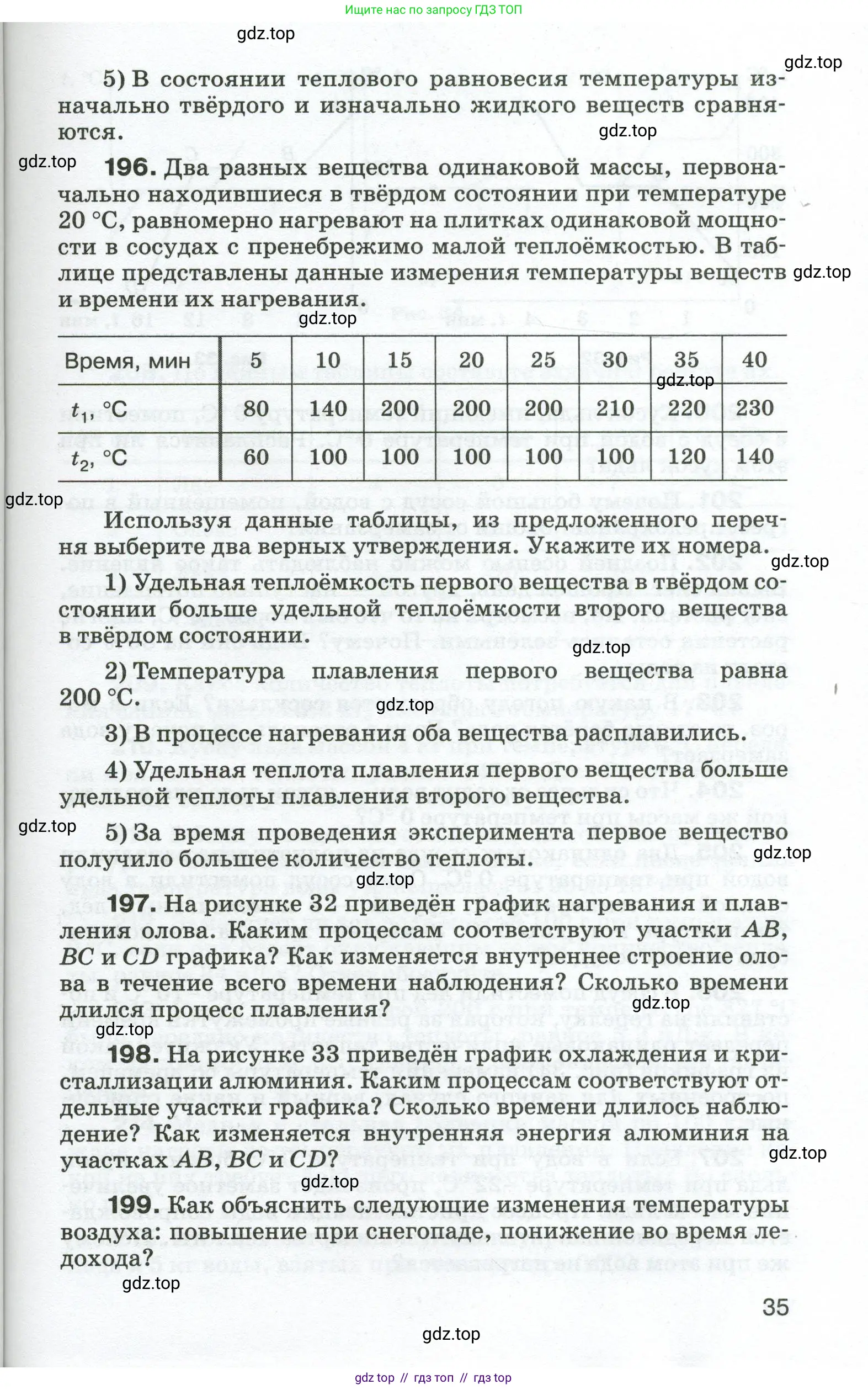 Физика, 8 класс Сборник вопросов и задач, авторы: Марон Абрам Евсеевич, Марон Евгений Абрамович, Позойский Семён Вениаминович, издательство Просвещение, Москва, 2022, белого цвета, страница 35