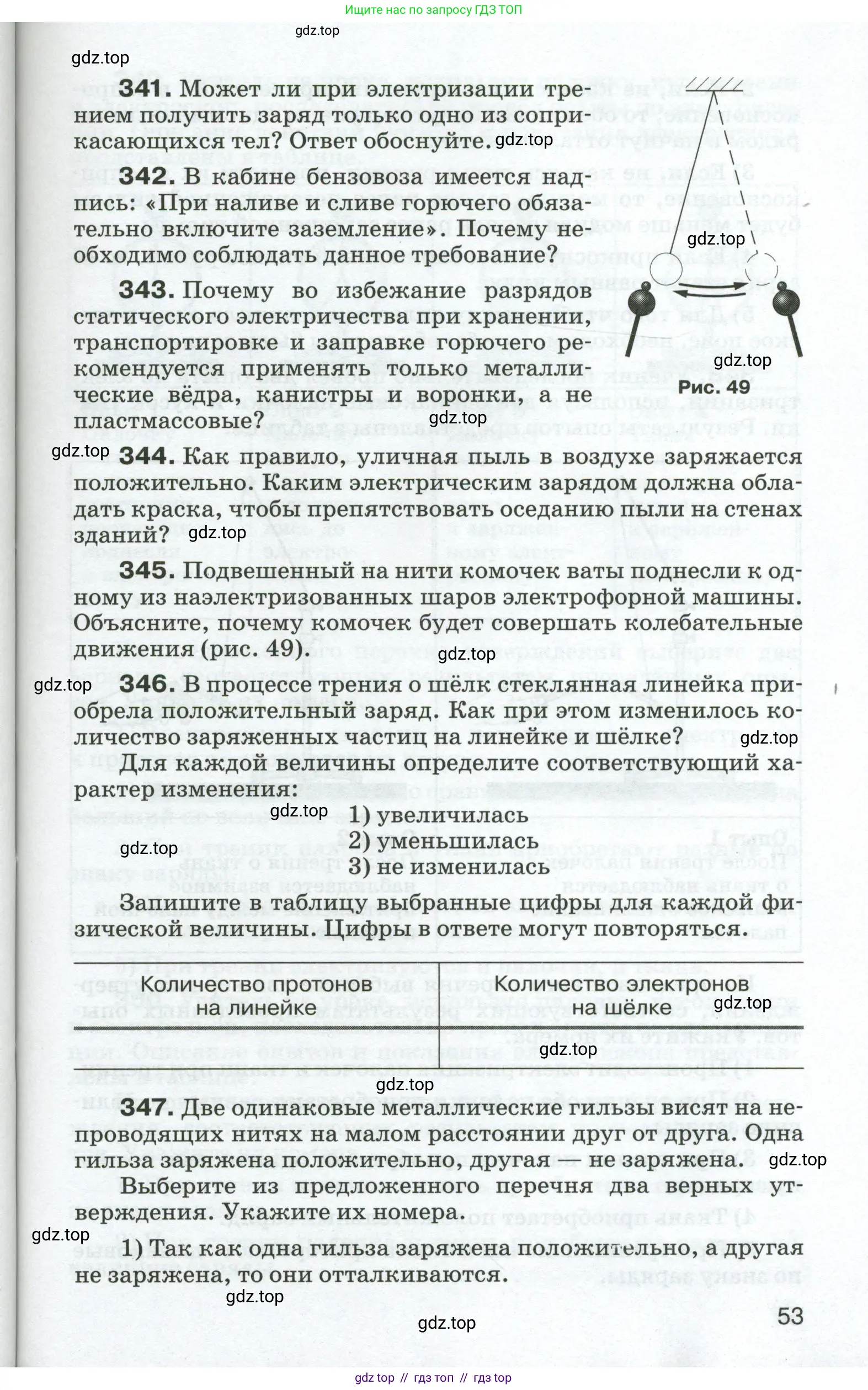 Физика, 8 класс Сборник вопросов и задач, авторы: Марон Абрам Евсеевич, Марон Евгений Абрамович, Позойский Семён Вениаминович, издательство Просвещение, Москва, 2022, белого цвета, страница 53