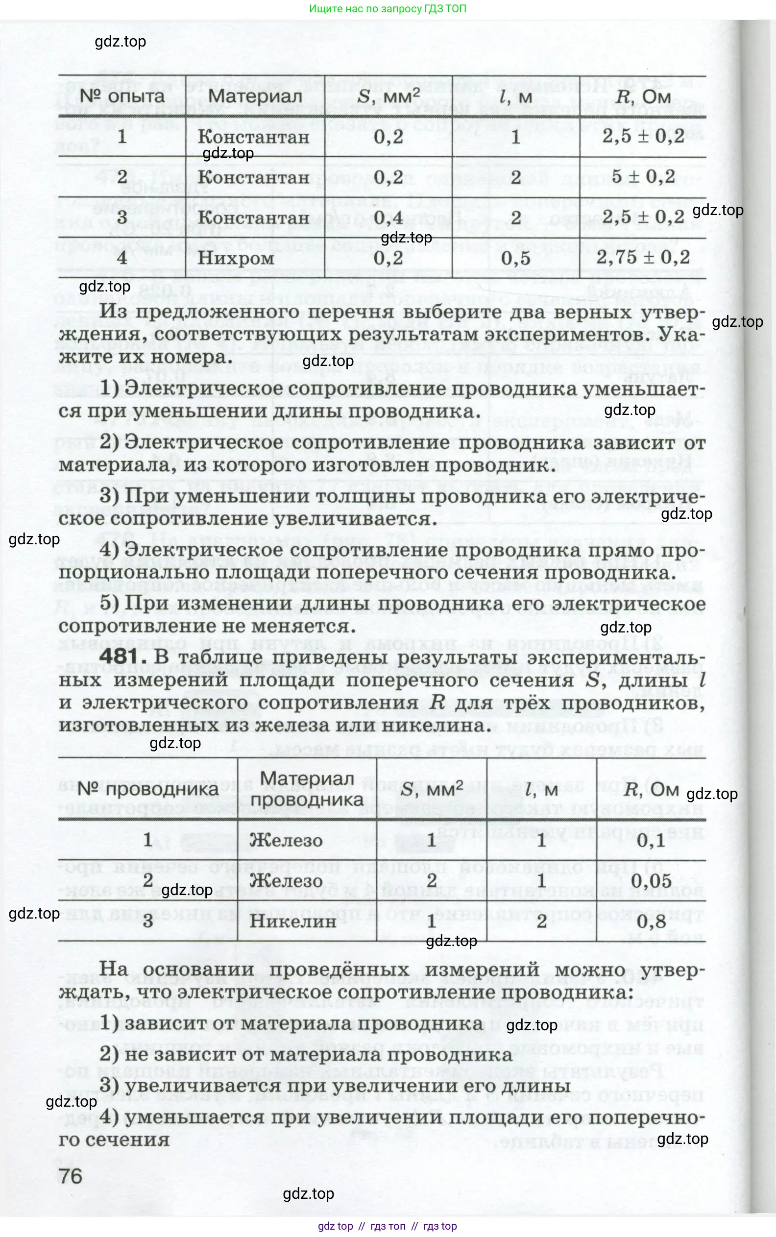 Физика, 8 класс Сборник вопросов и задач, авторы: Марон Абрам Евсеевич, Марон Евгений Абрамович, Позойский Семён Вениаминович, издательство Просвещение, Москва, 2022, белого цвета, страница 76